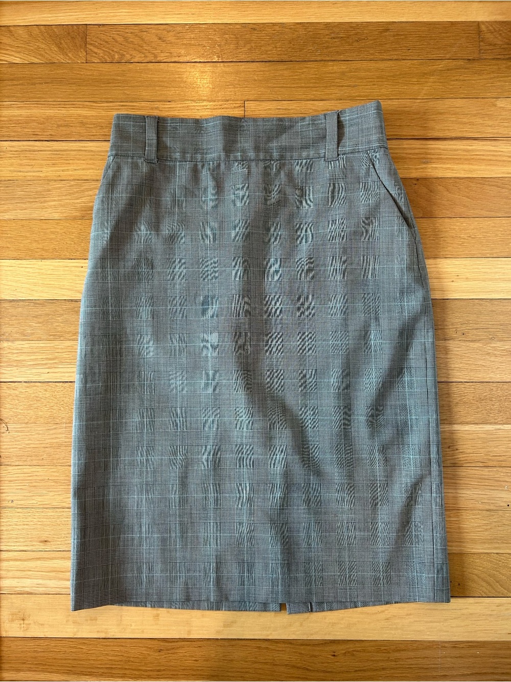 Banana Republic Gray Plaid Pencil Skirt